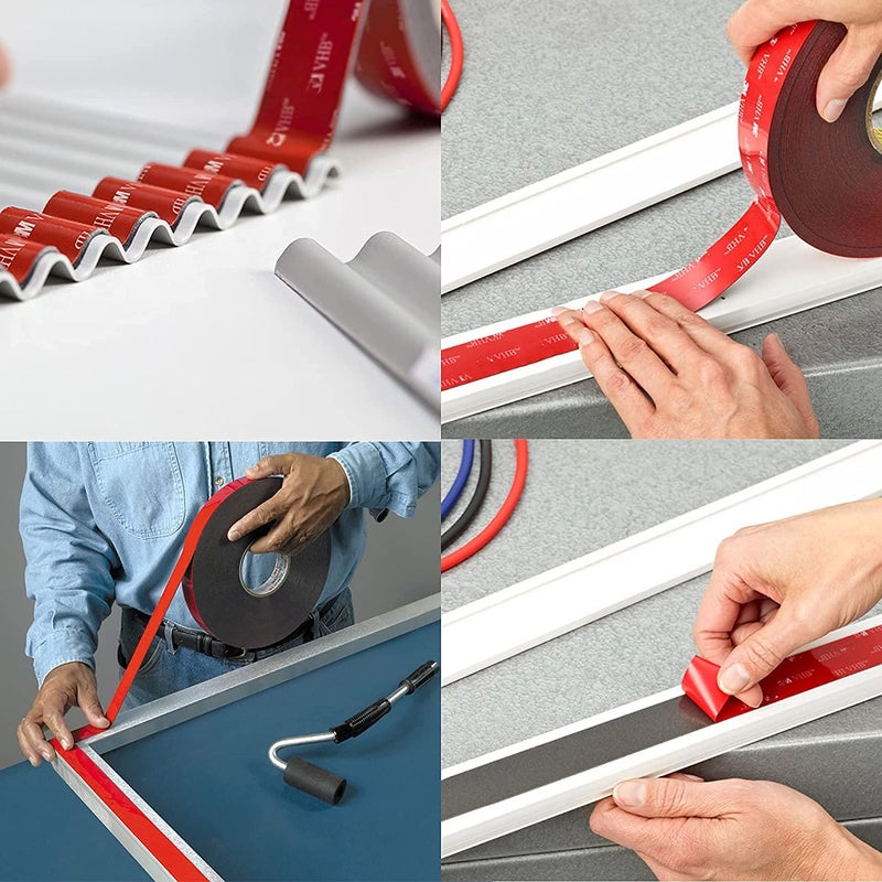 Hasaky Double Sided Tape Heavy Duty 3pcs 4in x 8in Mounting Tape Pad Sticker Strong Adhesive Tape Waterproof Foam Tape for Indoor and Out Door… - Image 4
